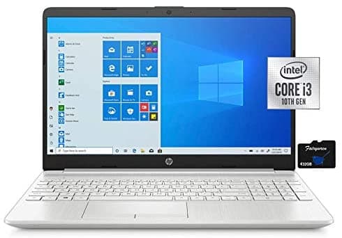 Pc Portátil Hp 2021 15.6" Hd Intel Core I3-10110U (Beats I5-7200U) 4Gb Ram 128Gb Ssd Usb-C Wifi Rj45 Hdmi Cámara Web Hd Bluetooth Windows 10 S Plata Tarjeta Fairywren HP 15 Laptop