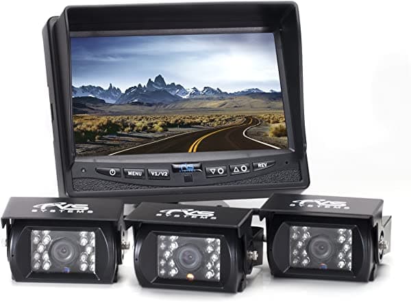 Rear View Safety Sistema De Cámara De Reserva De Seguridad Rvs-770615 De La Visión Trasera Con Tres Cámaras De Reserva Y 7" Tft Lcd Pantalla
