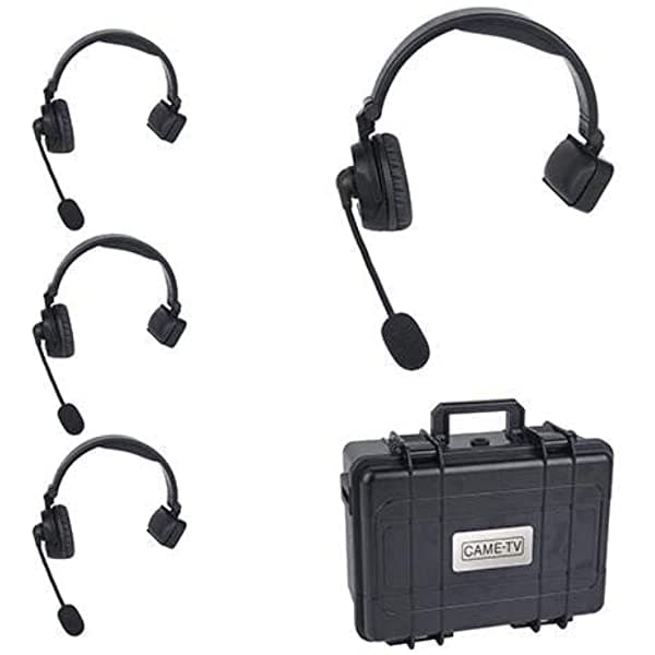 Came-Tv Waero Manos Libres Sistema De Comunicación De Auriculares Inalámbricos Digitales Dúplex Completo Con Carcasa Dura (1 Auricular Principal Y 3 Audífonos Remotos Individuales. Alcance De 1200 Pies.
