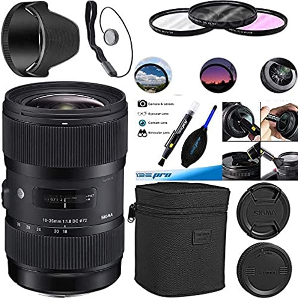 Diginex Sigma 0.709-1.378 In F/1.8 Dc Hsm Art Lente Para Canon - Deal-Expo Essential Accessories Bundle SIG18-35CNDPB