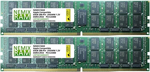 128Gb 2X64Gb Ddr4-2933Mhz Pc4-23400 288 Pines Lrdimm Memoria Apple Mac Pro 2019 71 Por Nemix Ram Apple Mac Pro 2019 MacPro 7 | 1