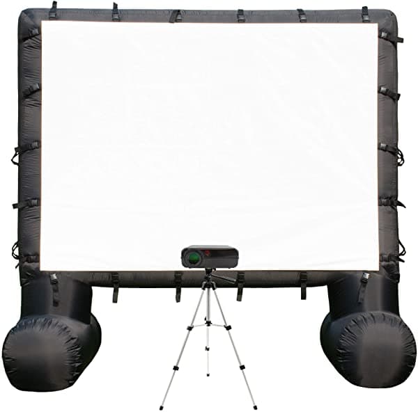 Total Homefx Pro - Kit De Teatro Inflable Resistente A La Intemperie Con Proyector Exterior Pantalla De Proyección Y Soporte Para Proyector