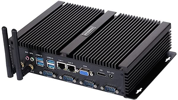 Hunsn Pc Industrial Sin Ventilador Mini Computadora Intel Core I5 3317U Windows Xp / 11 O Linux Ubuntu Im02 Vga Hdmi 2 X Lan 4 X Com Rs232 4 X Usb2.0 4 X Usb3.0 8G Ram 256G Ssd IM02-3317U-8G240G-V1