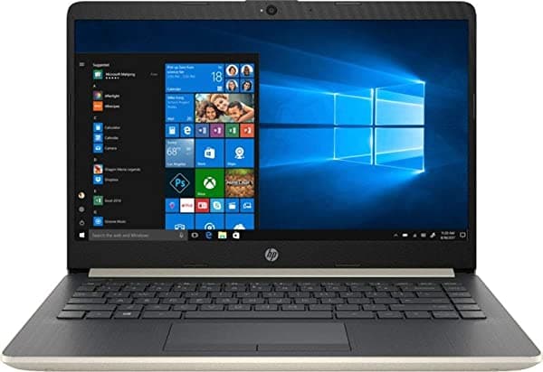 HP - Notebook de 14 Pulgadas HD WLED Procesador Intel Dual Core i3-7100U de 2.4 GHz Memoria de 8 GB SSD de 256 GB USB-C WiFi HDMI Bluetooth Gigabit Ethernet Ranura para Tarjeta MicroSD y Windows 10 Color Dorado