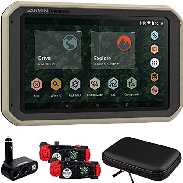 Garmin Overlander En Bluetooth Gps Navigator Buldle Off-Road Con Carcasa Dura Eva Case Y Dual Dc12V 24V Multifunción Car Cargando Sockel Y Probleto De E1GROVRLNDRGPS