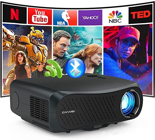 CAIWEI Proyector Native 1080P Compatible Con Proyector 4K Uhd Wifi De Alta Velocidad 5G Con Bluetooth Airplay Tiempo De Respuesta De 12 Segundos/Cuidado De Los Ojos Led 8000 Lúmenes Proyector Inalámbrico Hdmi Ideal Para Oficina Hogar Uso Diario