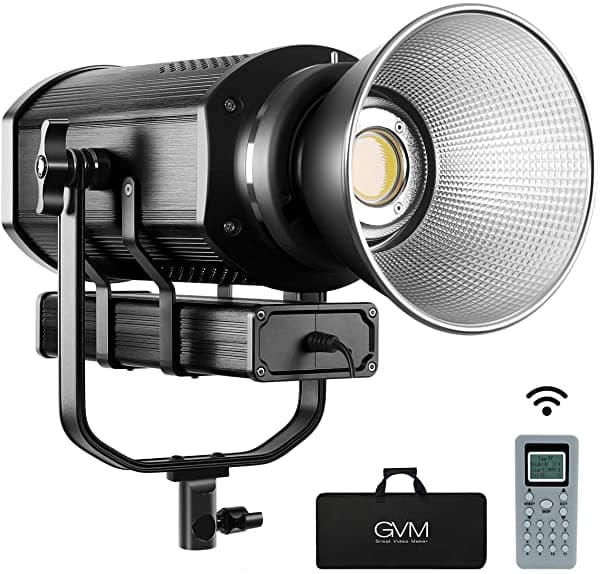Gvm 300W Led Luz De Vídeo Cri97+ Tlcl97+ 5600K 37300Lux Kit De Iluminación Continua Con Montaje Bowens Reflector Mando A Distancia Inalámbrico Pantalla Digital Control Dmx Fotografía Iluminación Para Estudio Boda 672S 3 PACK
