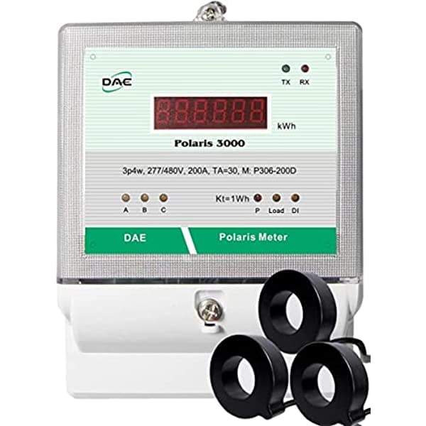 Dae P306-200D-S Kit 200A 277/480V Submetro Inteligente Multifunción Polaris 3000 3P4W (3 Cables Calientes 1 Neutro) 3 Cts Rs485 Demand