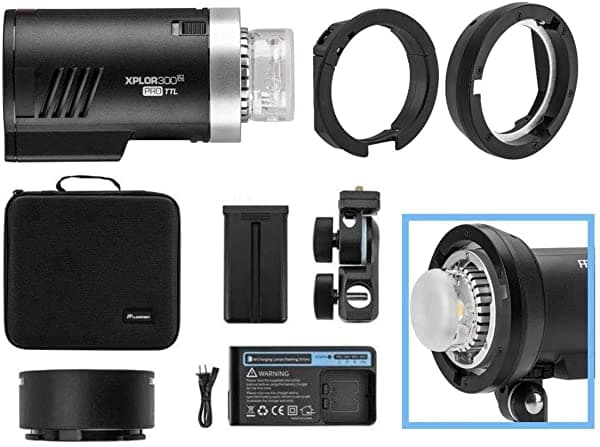 Flashpoint Xplor 300 Pro Ttl R2 Bateria-Potresidos Monolight Bowens Mount Kit También Conocido Como Godox Ad300 Pro