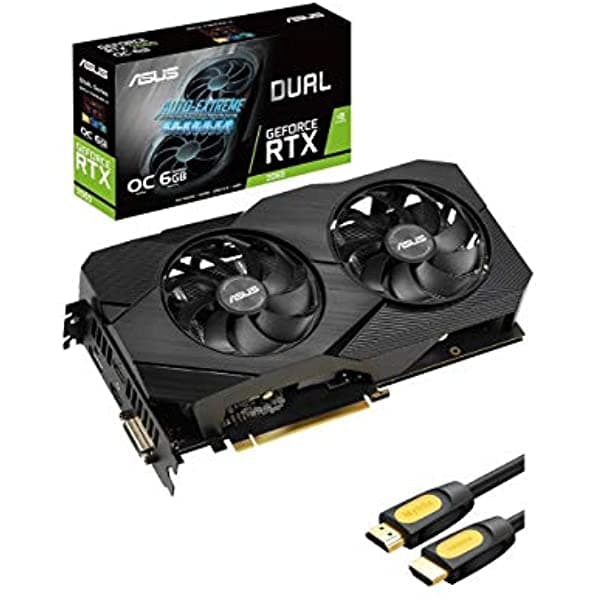 Asus Geforce Rtx 2060 Evo Oc Edition Tarjeta Gráfica 6Gb 192-Bit Gddr6 Pci Express 3.0 X16 Hdcp Ready Dual Fan Vr Ready 2X Hdmi 2.0B 1X Displayport 1X Dual-Link Dvi-I Con Cable Hdmi Mytrix