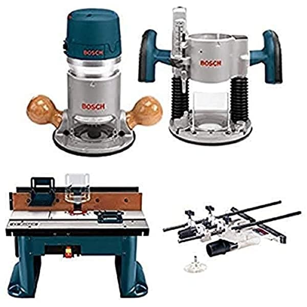 Bosch 1617Evspk 12 Amperios 2-1 4 Caballos De Fuerza Pnuz Y Base Fijo Kit De Enrutador De Velocidad De Velocidad De Velocidad Tabla De Enrutador De En