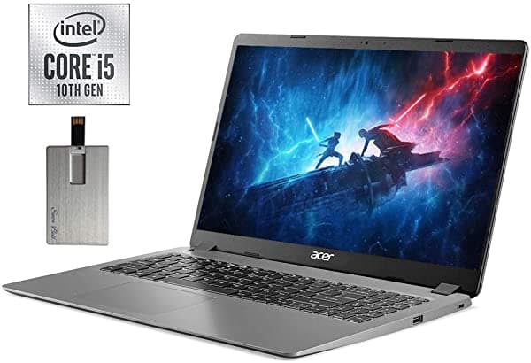 2021 Acer Aspire 3 15.6" FHD Notebook 10ª Generación Intel Quad-Core i5-1035G1 12GB DDR4 RAM 256GB PCIe SSD Intel UHD Graphics Cámara Web Incorporada HDMI Windows 10 Negro Tarjeta USB Snowbell de 32 GB #N/A