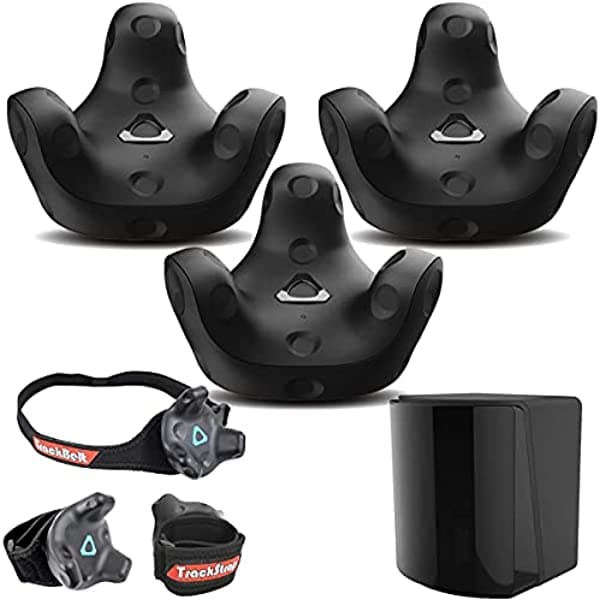 HTC Vive Tracker (3.0) Pack de 3 y Base Station 2.0 para Vive Pro, TrackBelt + 2 TrackStraps, Seguimiento Corporal Completo VR Bundle