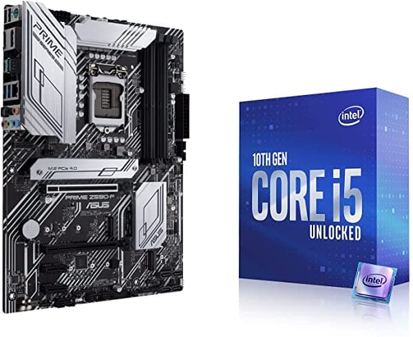 INLAND Micro Center Intel Core I5-10600K Desktop Procesador 6 Núcleos Arriba 4.8 Ghz Desbloqueado Lga1200 125W Bundle Asus Prime Z590-P Atx Motor De Placa Ba