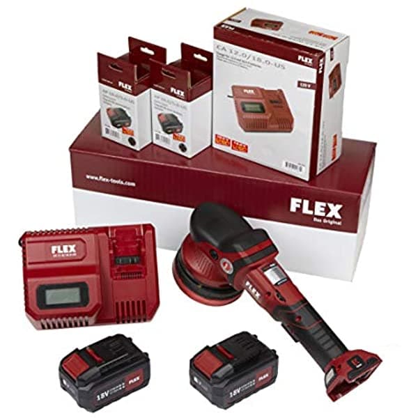 The Clean Garage Flex Xce 8 125 18.0-Ec 5.0 | Kit De Pulir De Rotación Forzada Inalámbrica | 2 Baterías 459550