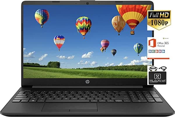 2021 Premium HP 15.6" FHD IPS Anti-Glare Notebook Delgada Procesador Intel Celeron N4020 Dual Core Hasta 2.8 GHz 16GB RAM 1TB SSD HDMI WiFi Bluetooth Win10 S + 1 Año Office 365 Con Cables Hubxcel HP Premium 15.6" laptop