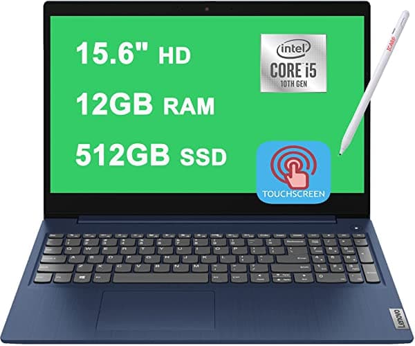 Lenovo Ideapad 3 Business 15 Laptop 15.6" Hd Pantalla Táctil 10ª Generación Intel 4-Core I5-10210U (Beats I7-8665U) 12Gb Ram 512Gb Ssd Intel Uhd Graphics Dolby Win10 + Pen Lenovo IdeaPad 5 Laptop TOUCH