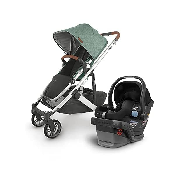Corriente Uppababy Cruz V2 Emmett Melange Plate Saddle Leather + Mesa Infant Cart Asiento Jake Negro 0420-CRZ-NA-EMT/1017-MSA-US-JKE