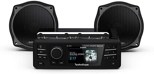 Rockford Fosgate HD9813SG-Stage1 Receptor Multimedia Digital y Dos Parlantes Kit 1998-2013 Harley-Davidson Street Glide