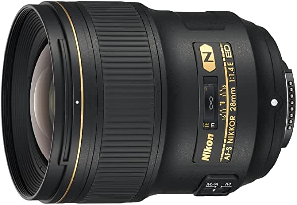 Nikon NIKKOR AF-S 28mm f/1.4E ED Lente Fijo, Negro - Alta calidad y precisión para fotografía profesional 20069