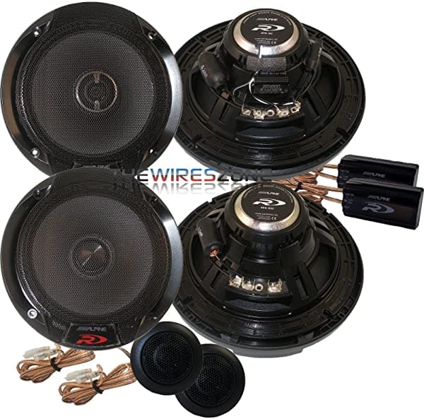 Alpine Spr-60C & Spr-60 Tipo R 2 Vías 1260 W Componente 6-1/2" + Altavoz Coaxial Para Coche (2 Pares)