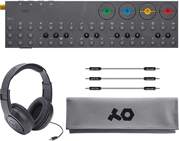 blucoil Teenage Engineering OP-Z Sintetizador Bluetooth Inalámbrico Bundle OP-Z PVC Roll Up Fondo Gray Samson SR350 Auriculares Cerrados A1398