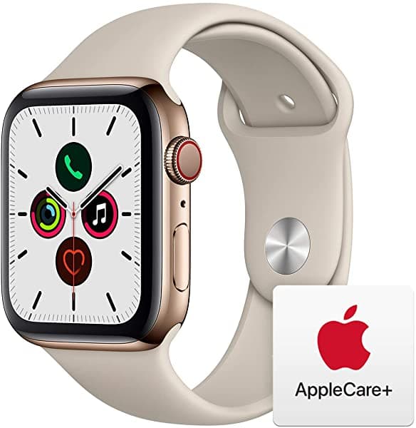 Apple Watch Series 5 Gps+ Celular De 44 Mm Case De Acero Inoxidable De Acero Inoxidable Stone Sport Band+ Bundle