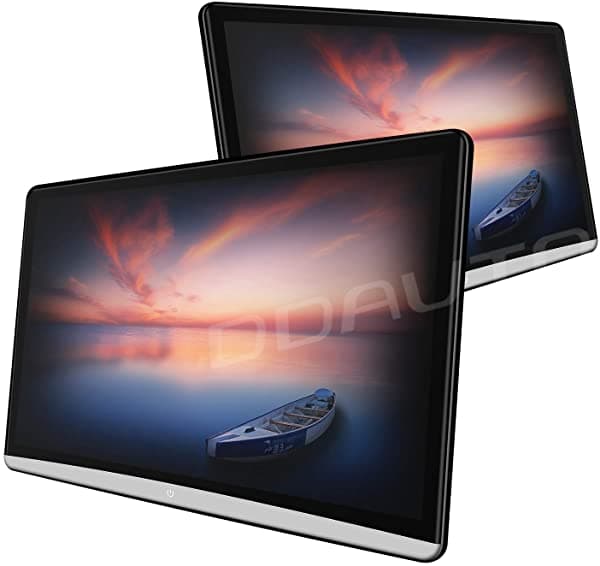 DDAUTO 12.4 Pulgadas Paquete Doble Android 10 Tv Reproductor De Video Para Reposacabezas De Automóvil Pantalla Táctil Ips 1920 X 1080 Compatible Con Wifi/Wireless Miracast/Bluetooth/Hdmi Entrada/Fm/Usb/Tarjeta Micro Sd