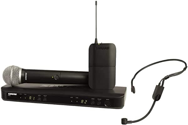 Shure BLX1288/P31 Dual Canal Sistema de Micrófono Inalámbrico PG58 de Mano y PGA31 Auriculares Micrófonos BLX1288/P31-J11