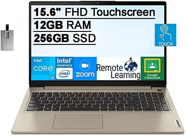 2021 Lenovo Ideapad 3I 15.6 Fhd Touch Heaptop Computadora Computer Intel Core I3-1115G4 Dual-Núcleo 12 Gb Ram 256Gb Pcie Ssd Intel Uhd Grachics Hd Webcam