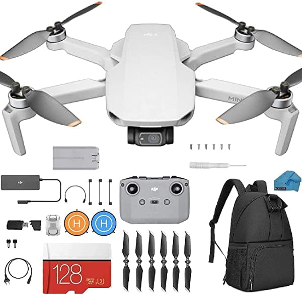 DJI Mini 2 - Drone Quadcopter Ultraligero 4K Cámara de 3 Ejes 12MP Foto 31 Minutos Estuche de Tiempo de Vuelo 128 GB Kit de Almohadilla de Aterrizaje MAVIC MINI STRIP