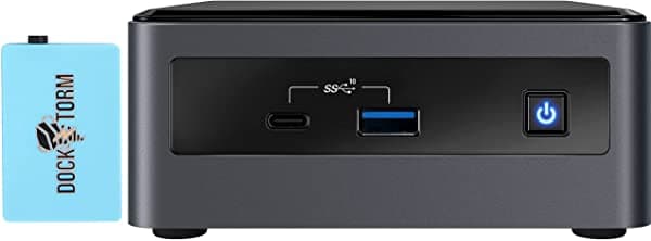 Intel NUC10i5FNH - Computadora de Escritorio (Intel i5-10210U de 4 Núcleos 16 GB de RAM 512 GB M.2 SATA SSD Intel UHD Graphics WiFi Bluetooth 1 HDMI Tarjeta SD Win 10 Pro) con Concentrador USB) Color Negro BXNUC10i5FNH1