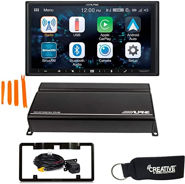 Alpine iLX-W650 Compatible con CarPlay y Android Auto - Incluye KTA-450 Amplificador de 4 Canales Cámara de Retroceso AlpineBDL190402-02