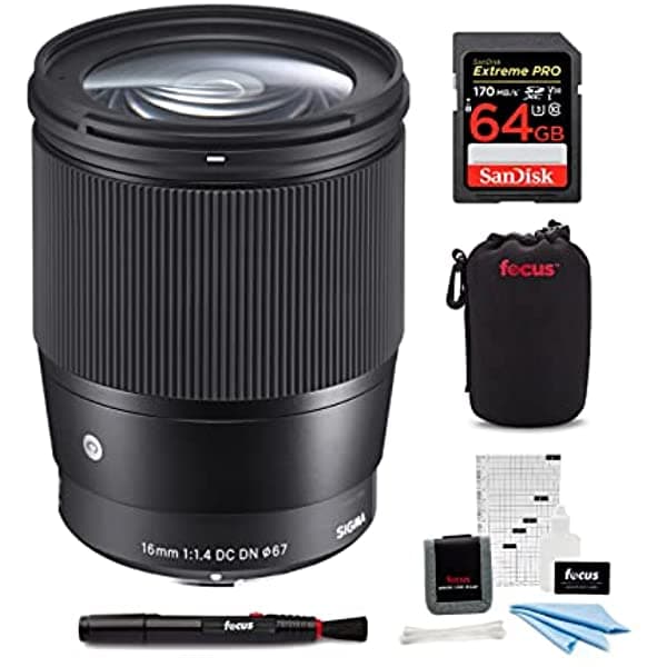 Sigma 16 Mm F 1.4 Dc Dn Lente Contemporáneo Canon Ef-M 64Gb Extreme Pro Sd Bundle 5 Elementos 402971_K1