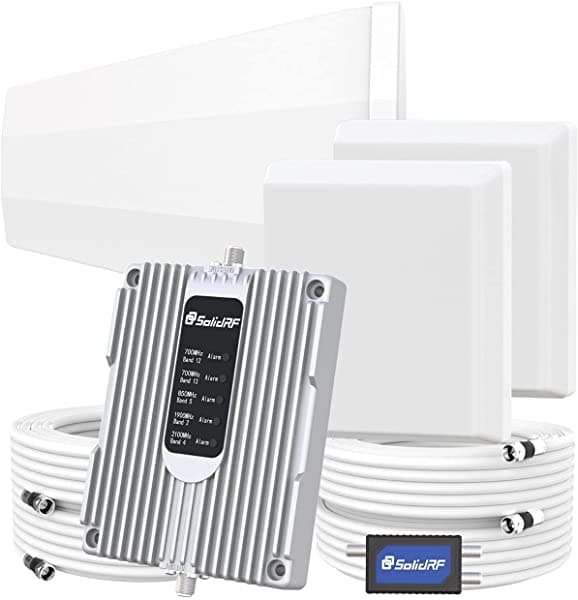 Solidrf-Cell Phone Signal Booster Home Y Oficina Multiroom-Dual Interior Antena-Cobebage Up De 8000 Pies Cuadrados Todas Las Bandas De Transporte De O 202b