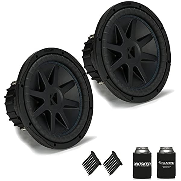 Kicker Paquete De Subwoofers 44Cvx124 Compvx De 12 Pulgadas Bobinas De Voz Dobles De 4 Ohmios Para Cableado A Un Amplificador Monobloque De 1 Ohmio 44CVX124+44CVX124