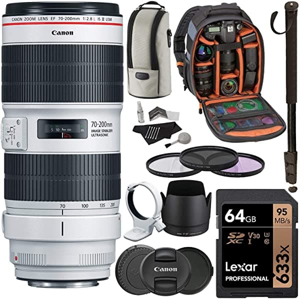 Canon Ef 70-200Mm F 2.8L Is Iii Usm Zoom Lente Sandisk 64Gb U3 Mochila Y Accesorio De Tarjetas 3044C002