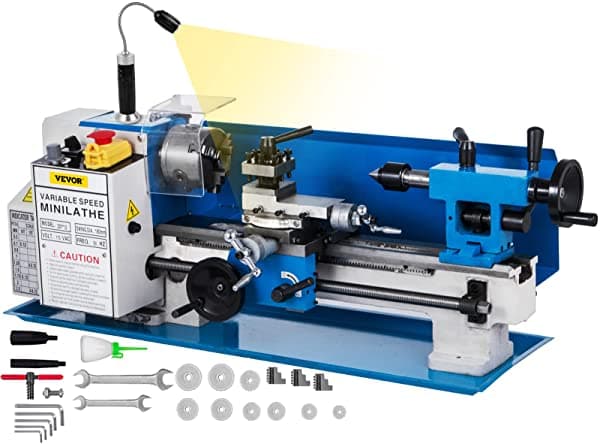 Vevor Metal Lathe 7X12 Precision Bench Top Mini Metal Lathe 550W Metal Tordhe Velocidad Variable Velocidad 50-2500 Rpm A Engranaje De Nylon A Procesam