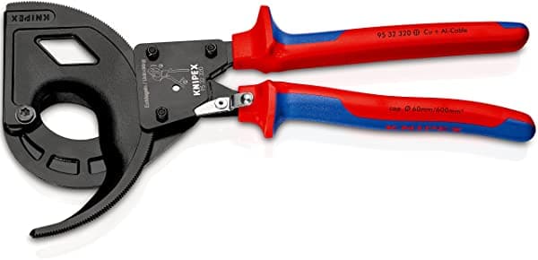 Knipex Tools 95 32 320 Tres Etapas De Trinquete De Trinquete De Trinquete De Trinquete Mango De Agarre De La Agarre Rojo
