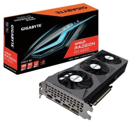 Gigabyte Radeon Rx 6600 Eagle 8G Tarjeta Gráfica Windforce 3X Enfriamiento Sistema 8Gb 128 Bit Gddr6 Gv-R66Eagle-8Gd Video Tarjeta