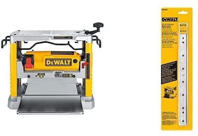 DEWALT DW734 Cepillo de Banco 15 Amp 12-1/2" Velocidad Única con Cuchillas Reemplazables DW7342 para Carpintería