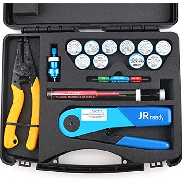 JRready Herramienta Jrrady St1060 Kityjq-W1A Crimper M22520 2-01 E Ideal 45-416 Stripper De Alambre Y 11 Pcs Posicionadores Y G125 Gauge Y Dak20 Drk20B Herram