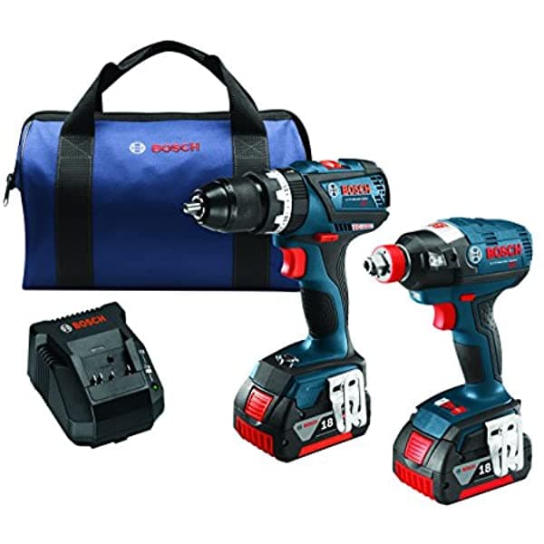 Bosch Clpk251-181 Kit Combinado De Herramienta 18V 2 1 4 Y 1 2 Controlador De Impacto Listo Para El Enchufe Y 1 2 Driver De Perforación De Martillo Az