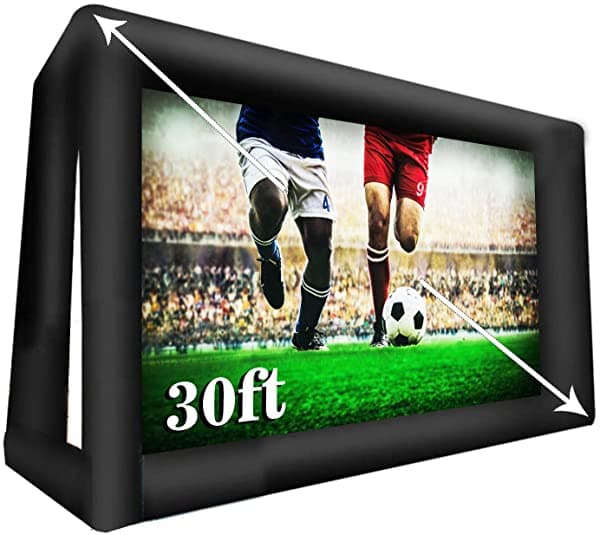 TCheung Película De Proyector Inflable Al Aire Libre De 30 Pies Pantalla-Outdoor Parties Visualización Trasera Delantera Y Los Kits De Estribos De Almacenami