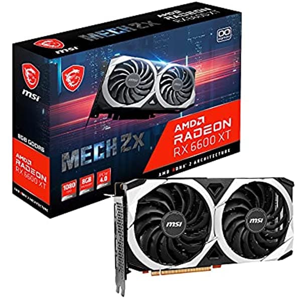 Msi Gaming Amd Radeon Rx 6600 Xt 128-Bit 8Gb Gddr6 Dp/Hdmi Dual Torx Fans Freesync Directx 12 Vr Ready Oc Tarjeta Gráfica (Rx 6600 Xt Mech 2X 8G Oc)