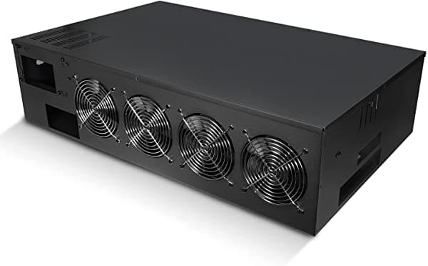 DAYLEAD Dayead Mining Rig Case 8 Gpu Minería Soporte 8 Ventiladores De Enfriamiento4 Preinstalado Y Minería Medora Base Sin Gpu Psu Btc Eth Zec Gpu Minería Ri