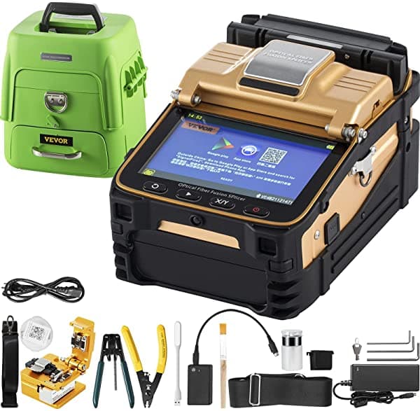 Mophorn Fibra Fusion Splicer Ai-8 6 Segundos Tiempo De Empalme Fusion Splicer Máquina Derretiendo 15 Segundos Calefacción Fibra Automática Optical Fus