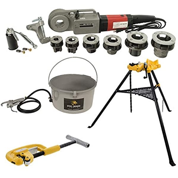 Steel Dragon Tools Herramientas De Dragón De Acero 600 Pro Publización Hand Pullada 460 Vise 418 Aceler Y 2A Cutter Fita Ridgid12-R Dies