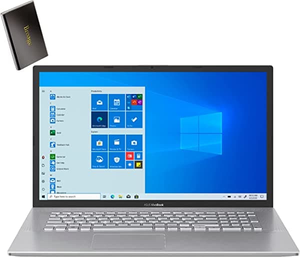 Asus Vivobook 17 17.3" HD+ Notebook Intel Quad-Core i7 1065G7 Hasta 3.9GHz 40GB DDR4 RAM 1TB PCIe SSD AC WiFi Bluetooth Webcam Plata Windows 10 S Broage 320GB Disco Duro Externo 17 X712