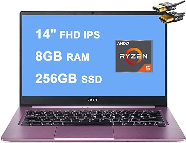 Acer Buque Insignia Swift 3 14 Computadora Portátil 14 Fhd Ips Pantalla Amd De 6 Núcleo Ryzen 5 4500U> I7-8550U 8Gb Ddr4 256Gb Ssd Reader De Huellas D Acer Swift 3
